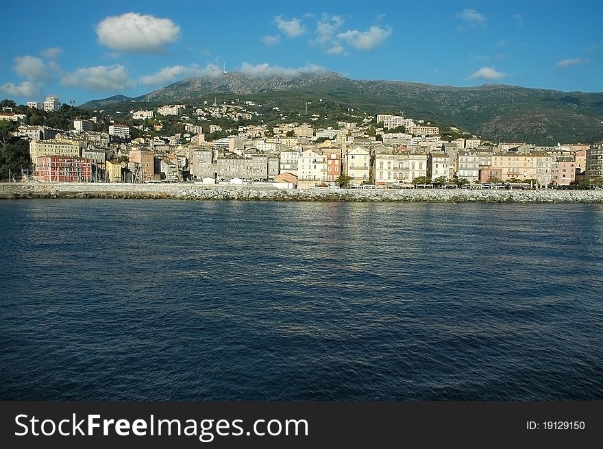 Bastia, view of the port and the town. Corsica