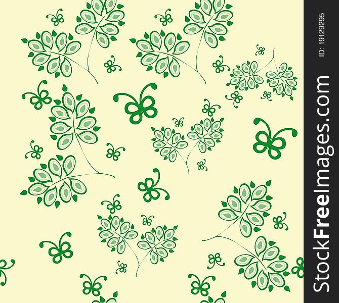Abstract pattern with flowers. illustration.