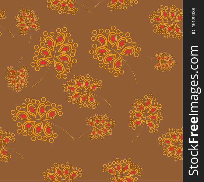 Abstract pattern with flowers. illustration.