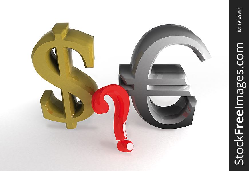 Dollar And Euro On White Plane