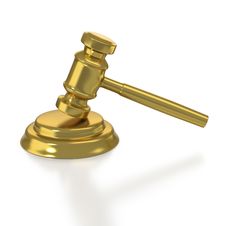 Golden Judge S Gavel On White Background Stock Photography Golden Judge S Gavel On White Background Stock Photography