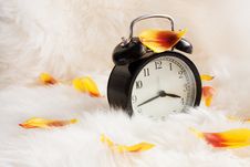Vintage Alarm Clock On A Warm Rug Royalty Free Stock Images Vintage Alarm Clock On A Warm Rug Royalty Free Stock Images