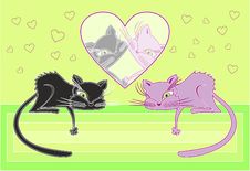 Cats In Love. Vector Illustration Royalty Free Stock Photos Cats In Love. Vector Illustration Royalty Free Stock Photos
