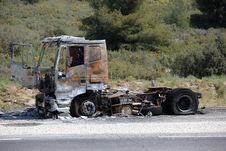 Burnt Truck Royalty Free Stock Photography Burnt Truck Royalty Free Stock Photography