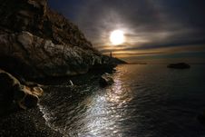 The Sea, The Sun, Clouds, Stones Stock Photos The Sea, The Sun, Clouds, Stones Stock Photos