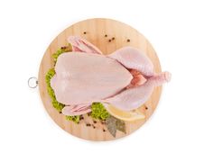 Fresh Raw Chicken And Condiments, High Angle View Royalty Free Stock Photography Fresh Raw Chicken And Condiments, High Angle View Royalty Free Stock Photography