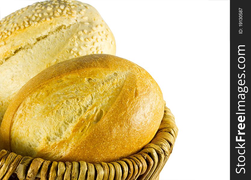 Two breads isolated on white