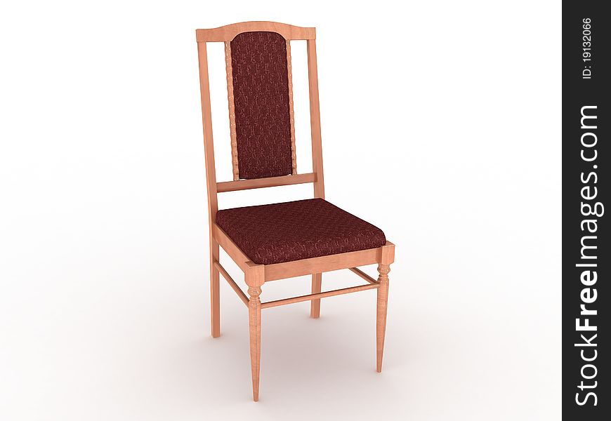 Wooden chair on the white surface. â„–1
