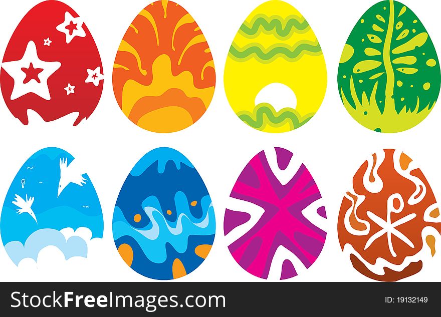 Vector painted Easter eggs for different uses