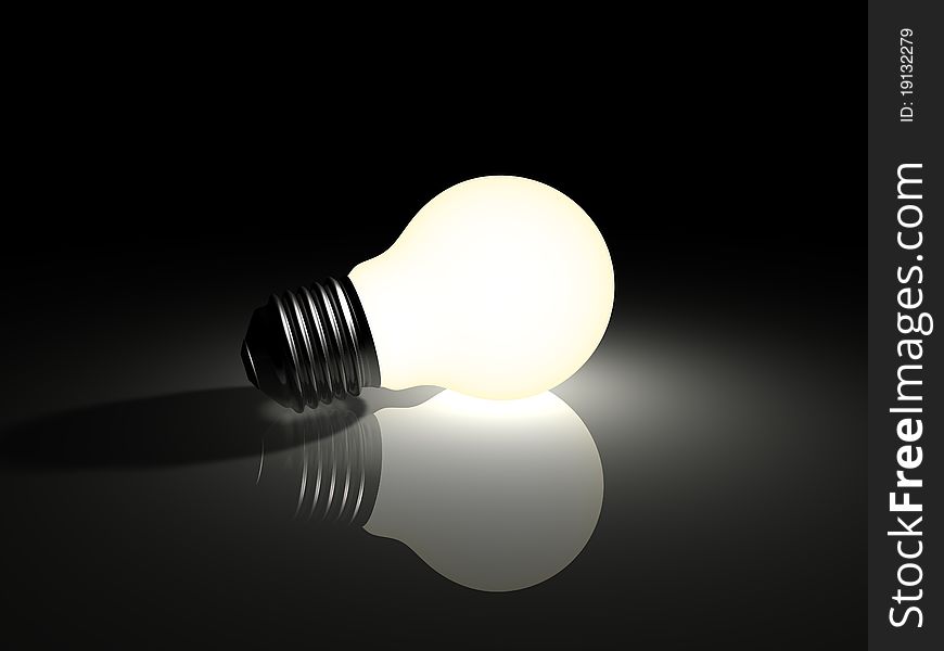 Electric bulb concept in 3D style