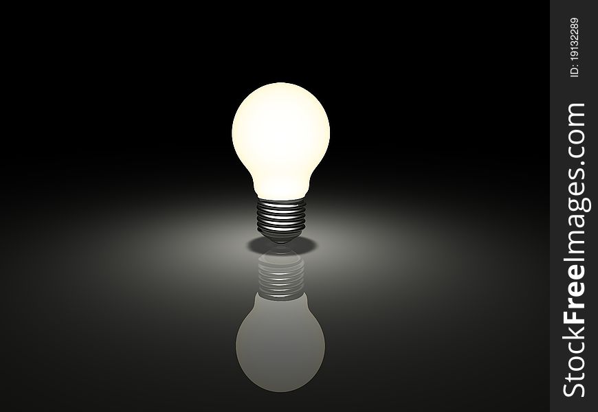 Electric bulb concept in 3D style