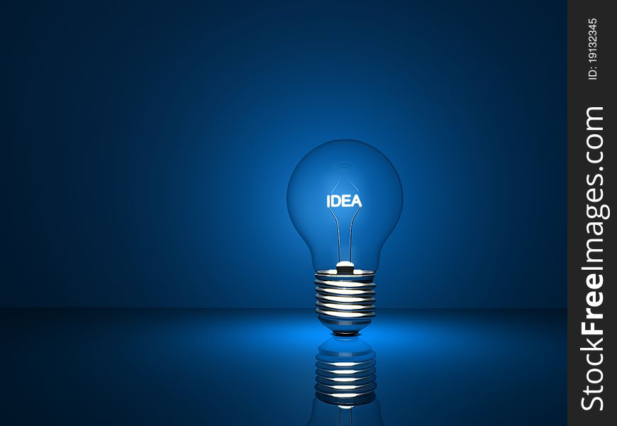 Electric bulb concept in 3D style