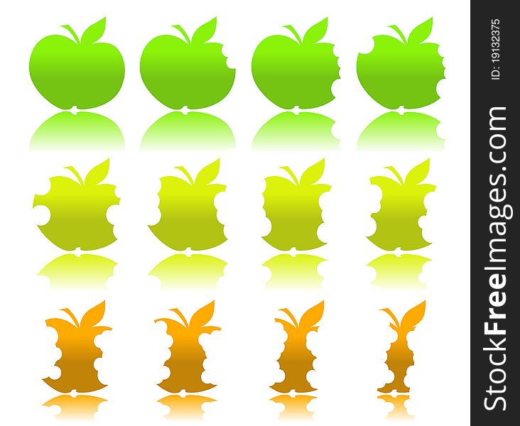 Illustration of apple colors icons