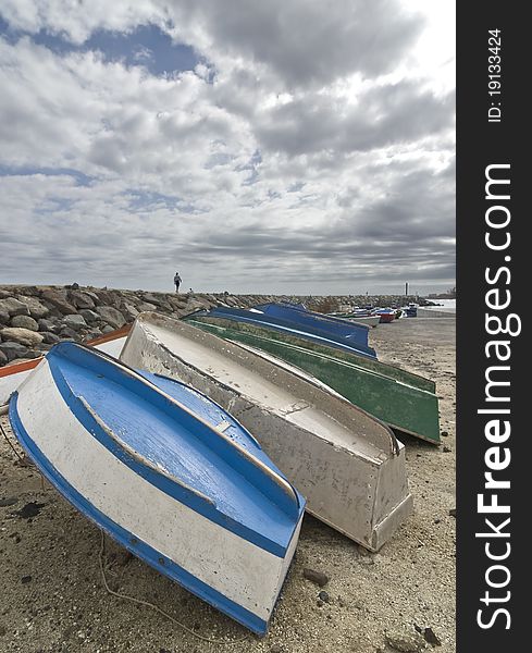 Boat tajao port on the island of tenerife. Boat tajao port on the island of tenerife