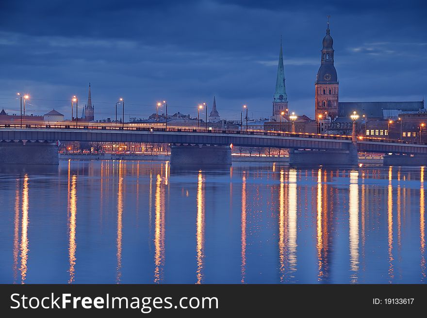 Quay of Daugava river in Riga, Latvia. Quay of Daugava river in Riga, Latvia.