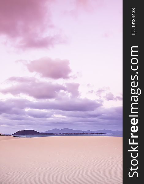 Cold evening light over the dessert on Canary Island Fuerteventura. Cold evening light over the dessert on Canary Island Fuerteventura