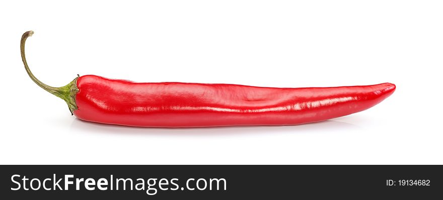 Spicy red hot chilli pepper over white background. Spicy red hot chilli pepper over white background