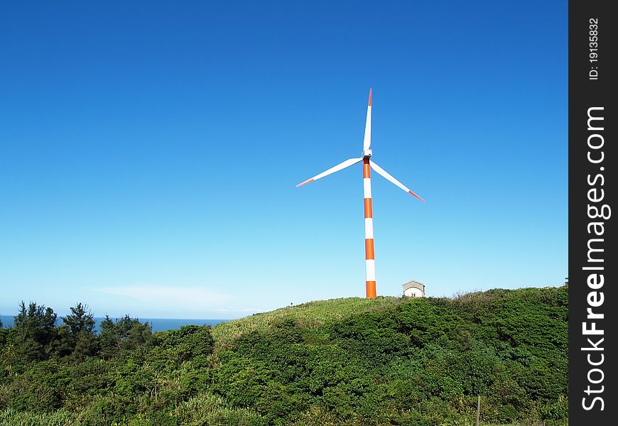 Wind power generation in the hill