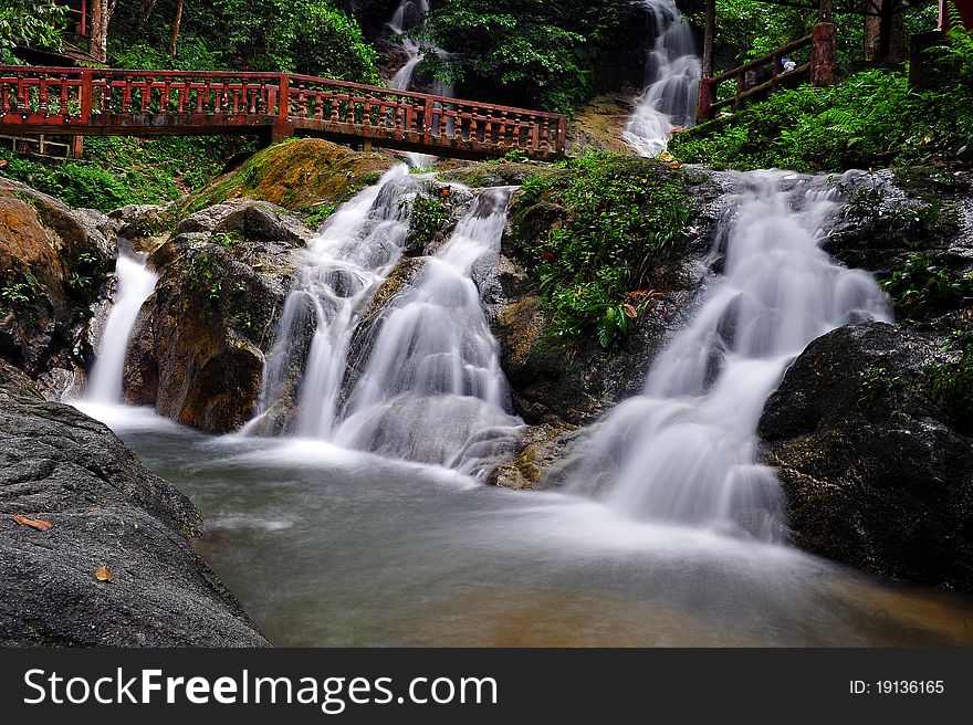 A waterfall image at sungai kancing malaysia