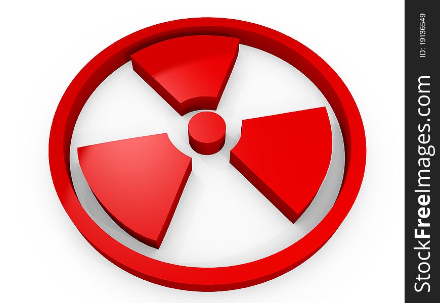 Red Radioactive nuclear radiation sign