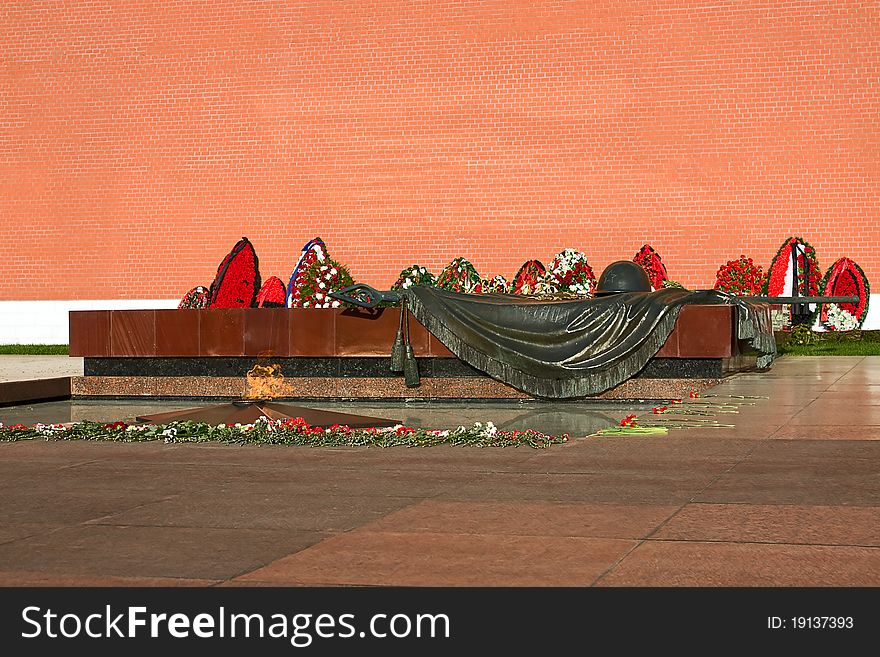 Eternal flame and memorial near Kremlin, Moscow, Russia.