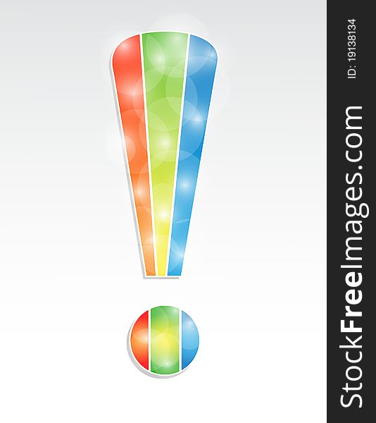 Colorful exclamation mark. Vector illustration. Colorful exclamation mark. Vector illustration