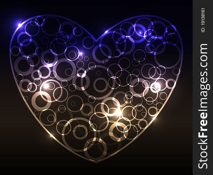 Neon abstract heart. Vector illustration. Neon abstract heart. Vector illustration