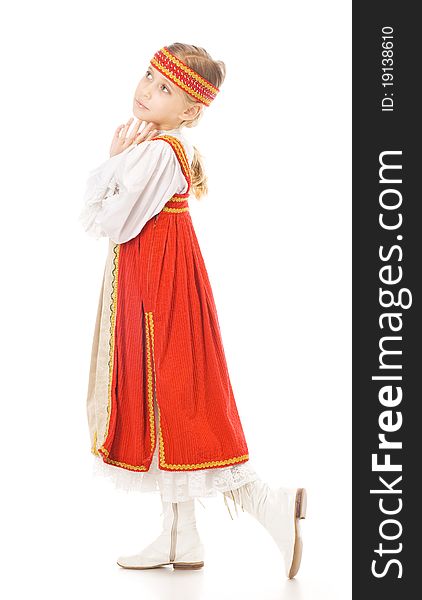 Young Girl Dancing In National Dress