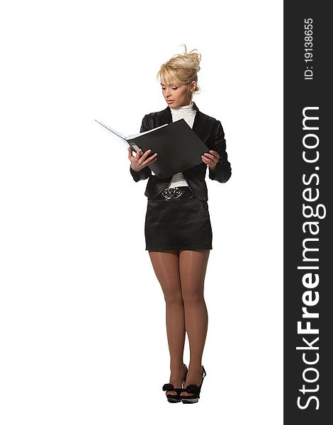 Businesswoman with a file