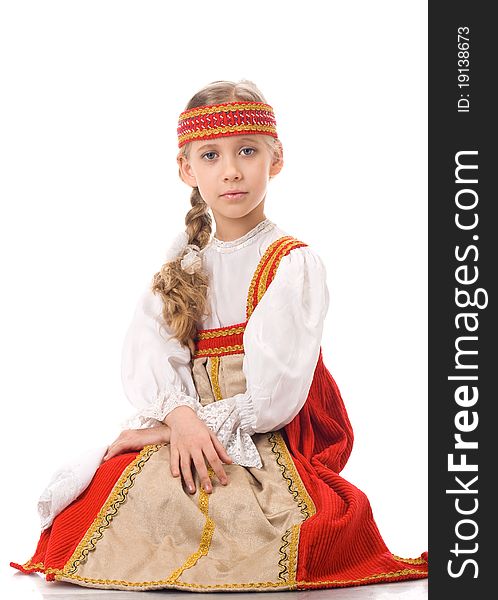 Portrait of a young girl in Belarussian national dress. Portrait of a young girl in Belarussian national dress