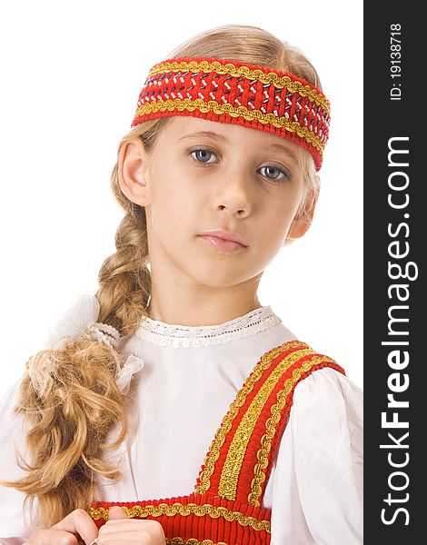 Belarussian Girl In National Dress