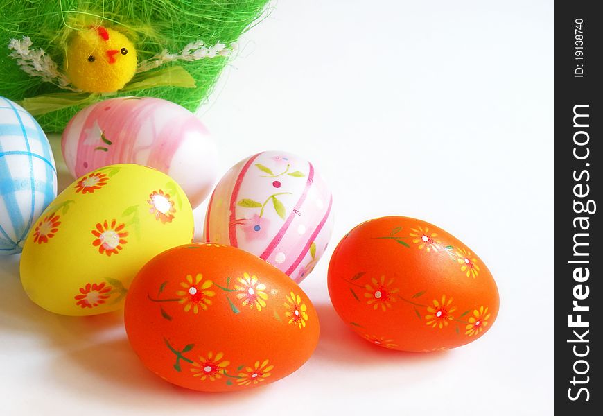 Painted eggs are decorated by various techniques before Easter. Painted eggs are decorated by various techniques before Easter