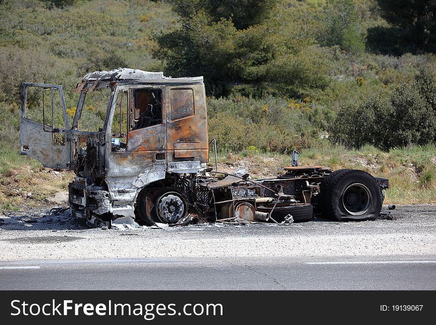 Burnt truck