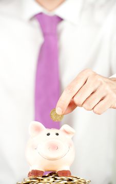 Businessman Saving Money Stock Photos