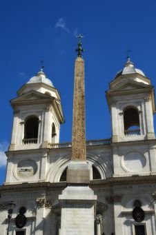 Piazza Di Spagna And Trinita  Dei Monti In Rome Royalty Free Stock Photo