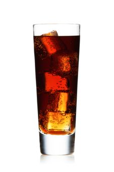 Glass With Cola Isolated On White Stock Photography Glass With Cola Isolated On White Stock Photography