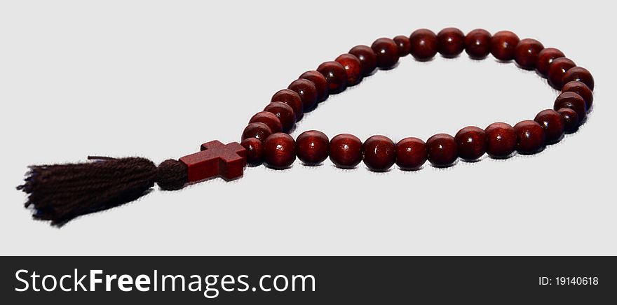 Christian wooden beads from a tree.
