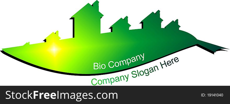 Silhouette Logo-environmental, renewable energy Green City. Silhouette Logo-environmental, renewable energy Green City