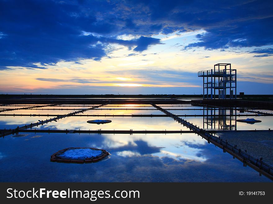 Sunset On Salt Pan