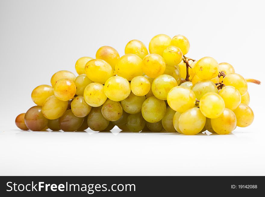 White grape cluster with white background