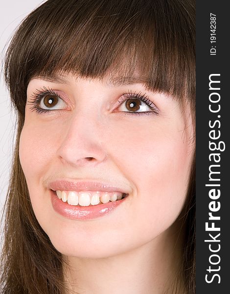 Studio portrait of young beautiful woman