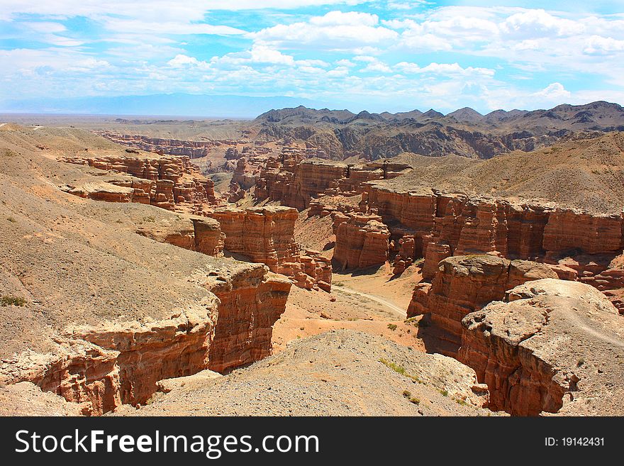 Charyn canyon in Kazakhstan,summer day