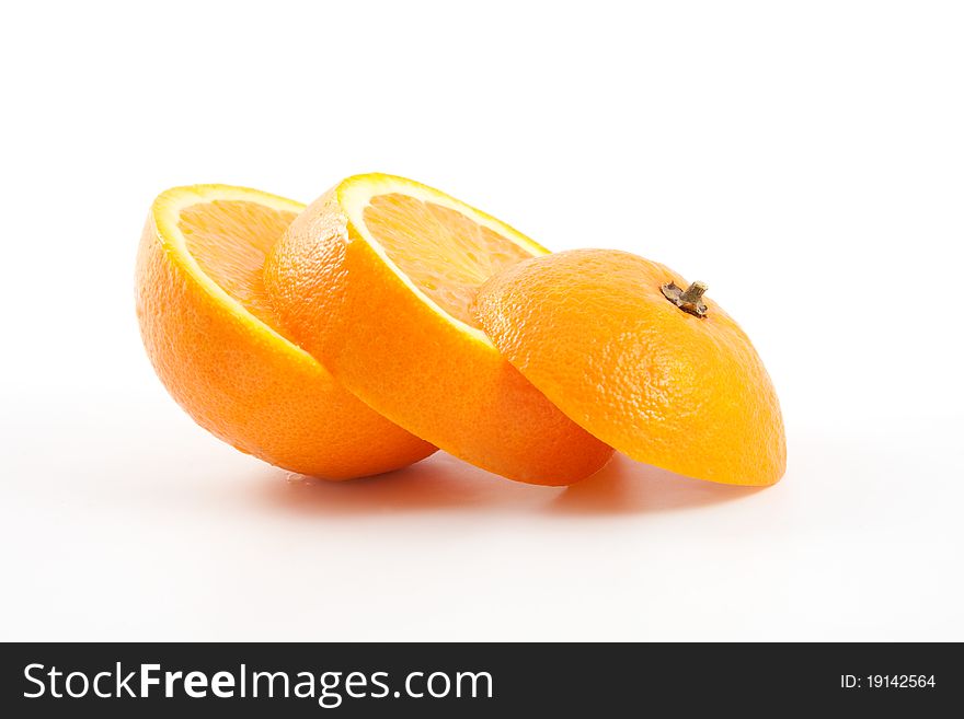 Orange slices isolated on white