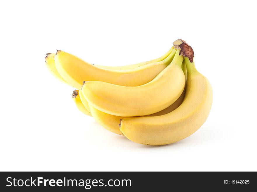 Yellow bananas isolated on white background