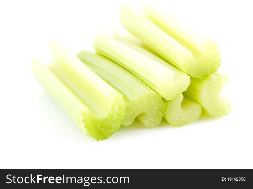 Green celery served on a plate. Green celery served on a plate