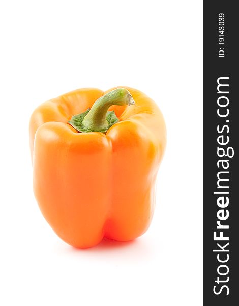 Orange bell pepper isolated on white. Orange bell pepper isolated on white