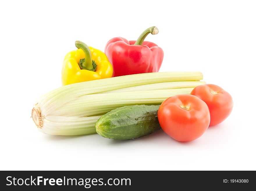 Different colorful vegetable isolated on white. Different colorful vegetable isolated on white