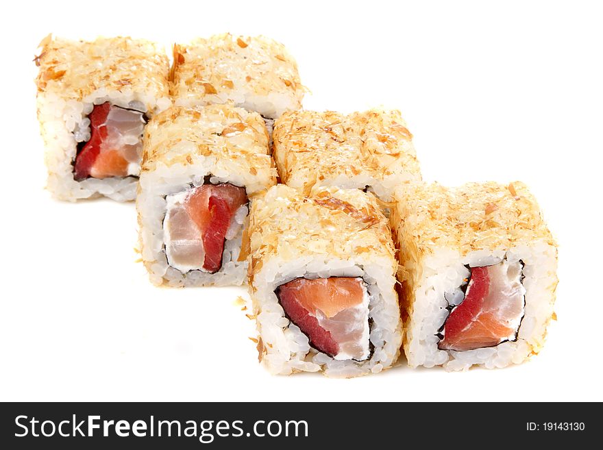 Masterpieces of Japanese cookery. It is isolated on a white background.