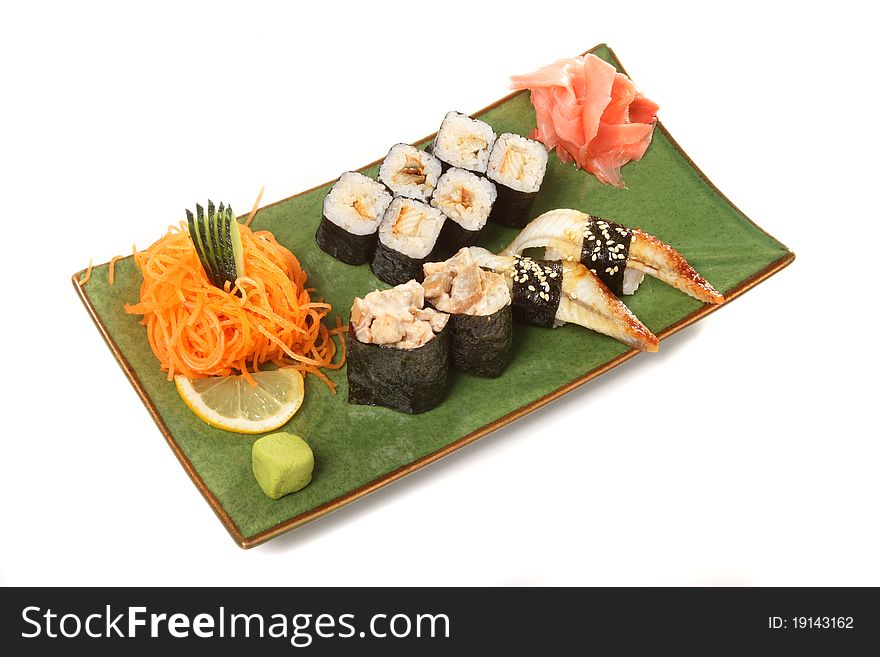 Masterpieces of Japanese cookery. It is isolated on a white background.