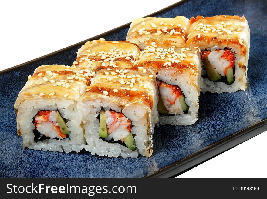 Masterpieces of Japanese cookery. It is isolated on a white background.